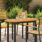 vidaXL Stôl 110x55x2,2 cm Oválny Masívne Akáciové Drevo