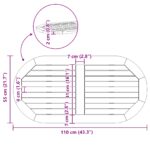 vidaXL Stôl 110x55x2,2 cm Oválny Masívne Akáciové Drevo – Obrázok 9