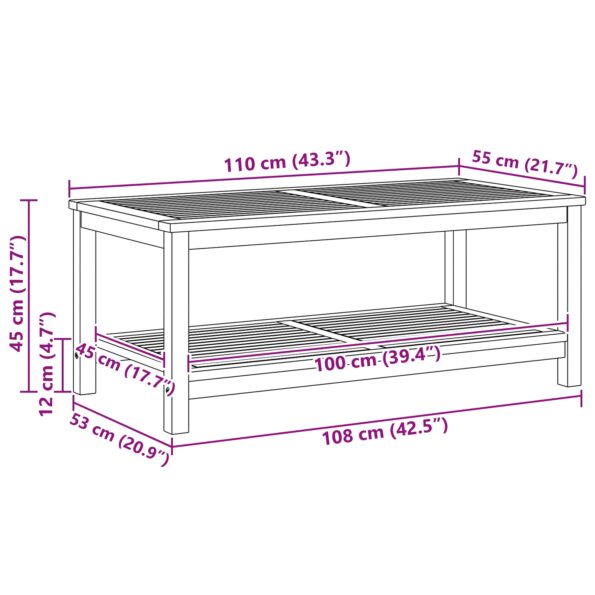 vidaXL Konferenčný stolík 70x40x45 cm z masívneho akáciového dreva – Obrázok 9