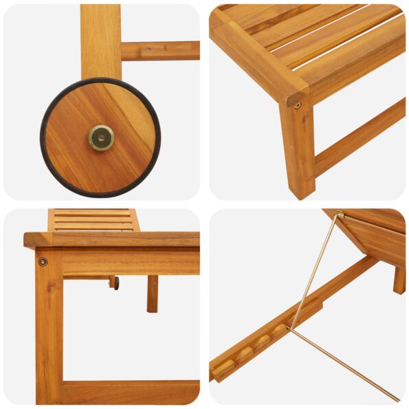 vidaXL Lehátko z akáciového dreva – Obrázok 7