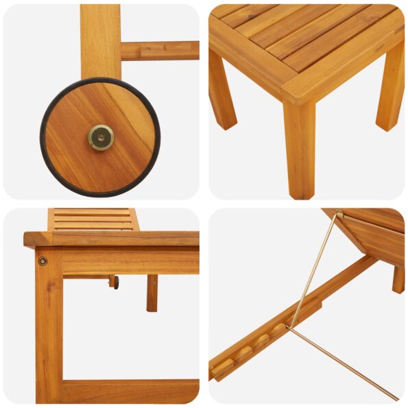 vidaXL slnečné lehátko so stolíkom z akáciového dreva – Obrázok 8