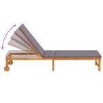 vidaXL Slnečné lehátko so svetlošedými vankúšmi z pevného akáciového dreva – Obrázok 8