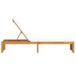 vidaXL Lehátko so vankúšom 200x55x30 cm z masívneho akáciového dreva – Obrázok 5