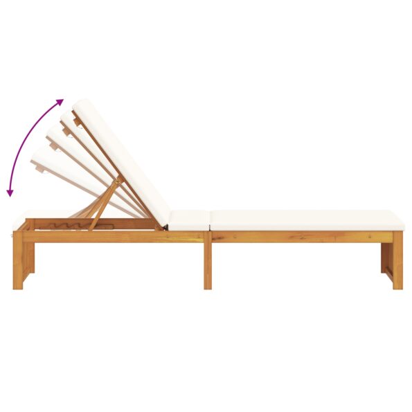 vidaXL Lehátko so vankúšom 200x55x30 cm z masívneho akáciového dreva – Obrázok 9