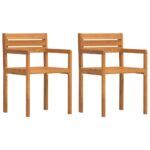 vidaXL Záhradné stoličky 2 ks 50x53x80 cm masívne akáciové drevo – Obrázok 2