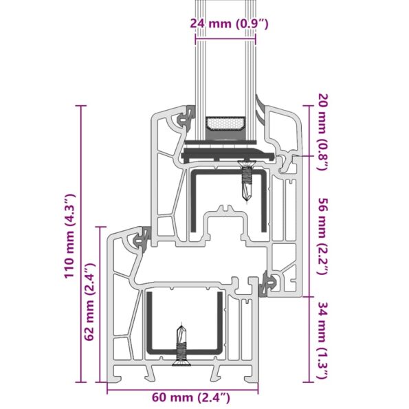 vidaXL Okno do suterénu "RISOR" 100x70 cm otváravo-sklopné DIN ľavé biele – Obrázok 13