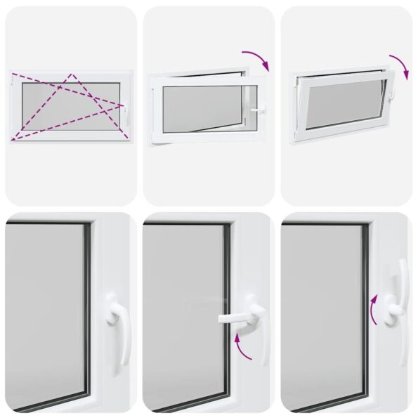 vidaXL Okno do suterénu "RISOR" 100x70 cm otváravo-sklopné DIN ľavé biele – Obrázok 8