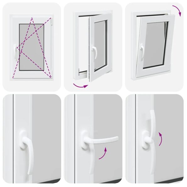 vidaXL Okno do suterénu "RISOR" 50x75 cm otváravo-sklopné DIN pravé biele – Obrázok 8