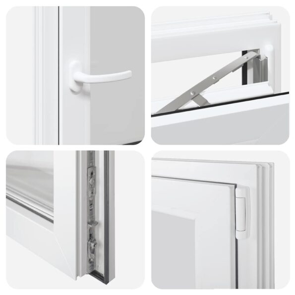 vidaXL Okno do suterénu "RISOR" 50x75 cm otváravo-sklopné DIN pravé biele – Obrázok 9