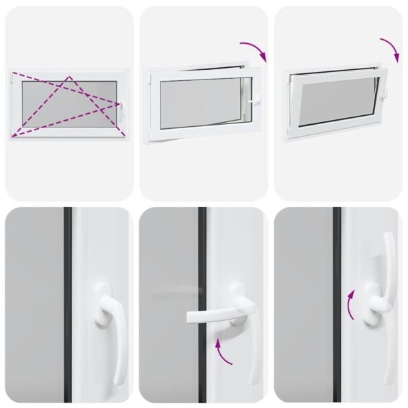 vidaXL Okno do suterénu "RISOR" 100x70 cm otváravo-sklopné DIN ľavé biele – Obrázok 8