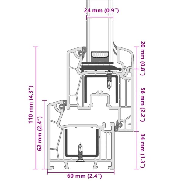 vidaXL Okno do suterénu "RISOR" 100x70 cm otváravo-sklopné DIN ľavé antracitové – Obrázok 13