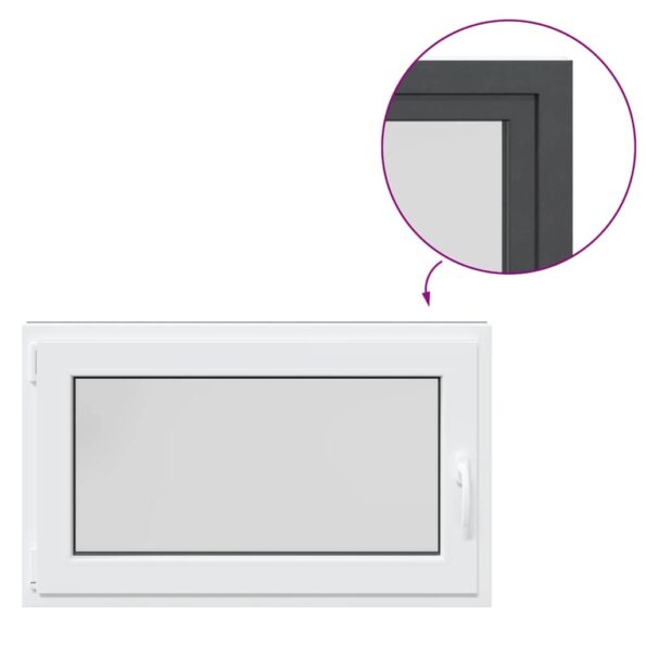 vidaXL Okno do suterénu "RISOR" 100x70 cm otváravo-sklopné DIN ľavé antracitové – Obrázok 2