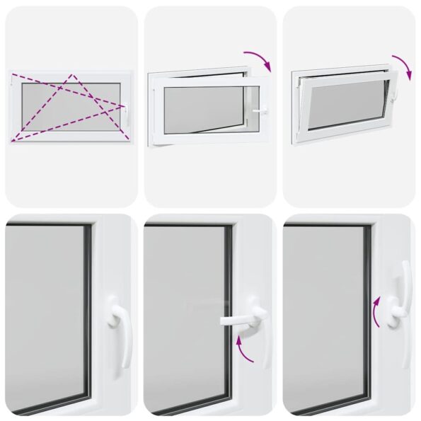 vidaXL Okno do suterénu "RISOR" 100x70 cm otváravo-sklopné DIN ľavé antracitové – Obrázok 8