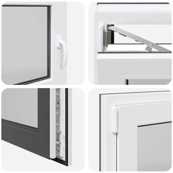 vidaXL Okno do suterénu "RISOR" 100x70 cm otváravo-sklopné DIN ľavé antracitové – Obrázok 9