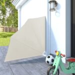 vidaXL Skladacia bočná markíza na balkón, krémová 140x140 cm – Obrázok 8