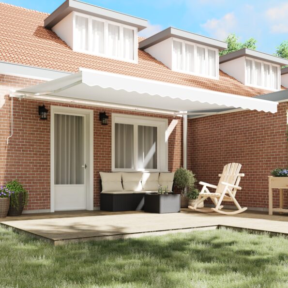 vidaXL Náhradné plátno markízy pre rám 4.5x3 m Biele – Obrázok 3