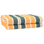 vidaXL Náhradná látka na slnečník Zelená a žltá 10x1,6 m