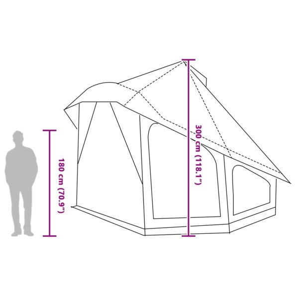 vidaXL Rodinný stan Tipi Zelený pre 10 osôb, vodotesný – Obrázok 13