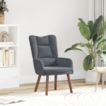 vidaXL Relaxačné kreslo tmavo šedá zamat