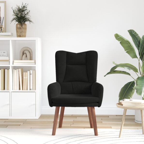 vidaXL kreslo Čierna 63 x 67 x 94 cm Zamat – Obrázok 3