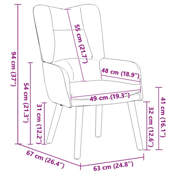 vidaXL kreslo Čierna 63 x 67 x 94 cm Zamat – Obrázok 8