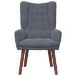 vidaXL Relaxácie kreslo tmavosivé sametové – Obrázok 4