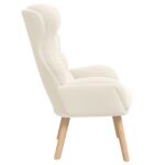 vidaXL Relaxačné kreslo krémové z vláknitých vlákien – Obrázok 5