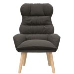 vidaXL Relaxačné kreslo tmavošedá kučeravá látka – Obrázok 4