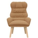 vidaXL Relaxačné kreslo béžové s podobným vláknom ako vlna – Obrázok 4