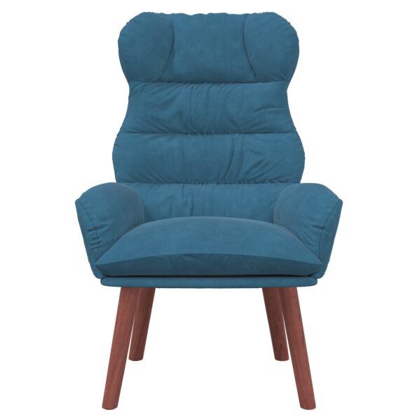 vidaXL Relaxačné kreslo modré zamatové – Obrázok 4
