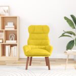 vidaXL kreslo Žltá 69 x 74 x 93 cm Zamat – Obrázok 3