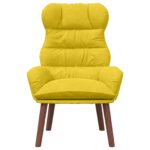 vidaXL kreslo Žltá 69 x 74 x 93 cm Zamat – Obrázok 4