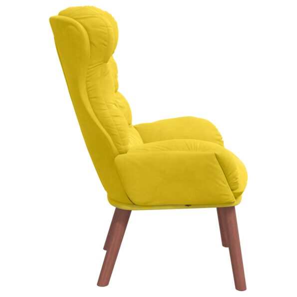 vidaXL kreslo Žltá 69 x 74 x 93 cm Zamat – Obrázok 5