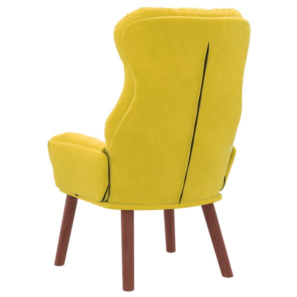 vidaXL kreslo Žltá 69 x 74 x 93 cm Zamat – Obrázok 6