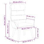 vidaXL kreslo Žltá 69 x 74 x 93 cm Zamat – Obrázok 8