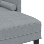 vidaXL 3-sedáková L-tvarovaná pohovka svetlosivá 160 cm z textílie – Obrázok 7