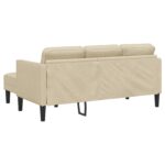 vidaXL 3-miestny rohový gauč krémový 160 cm tkanina – Obrázok 4