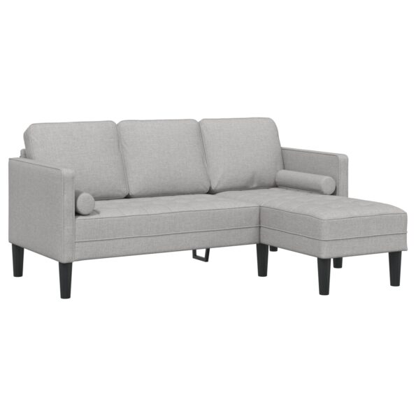 42001922_2.jpg vidaXL 3-miestna rohová pohovka v oblačnej sivej farbe, 160 cm, tkanina – Obrázok 2