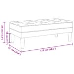 vidaXL Lavica Svetlosivá 113 cm z Velvetu – Obrázok 8