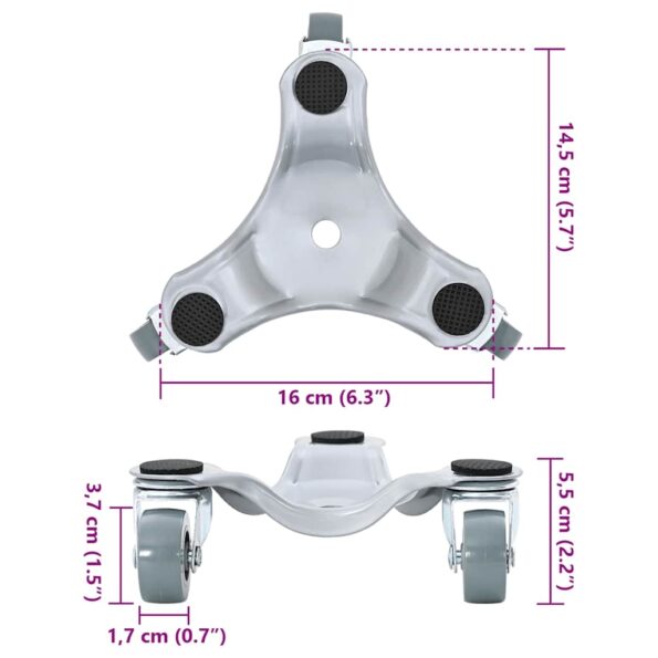 vidaXL Nábytkové kolieska 4 ks 16x14,5x5,5 cm oceľ 180 kg – Obrázok 9