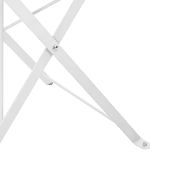 vidaXL Skladacie záhradné stoličky 2 ks - Biela Oceľ – Obrázok 8