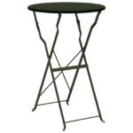 vidaXL 3-dielna skladacia bistro súprava tmavozelená oceľ – Obrázok 6