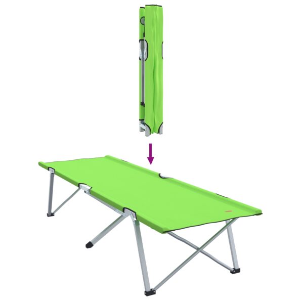 vidaXL Skládacia kempingová posteľ Tmavo zelená – Obrázok 9