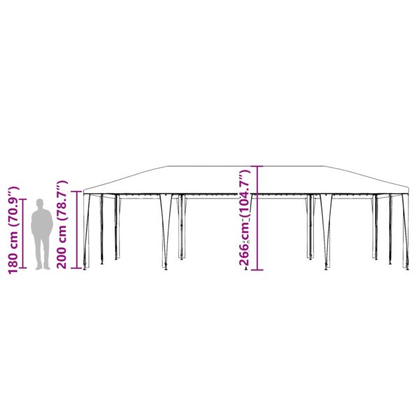 vidaXL Party stan Biela 8x4 m PE – Obrázok 11
