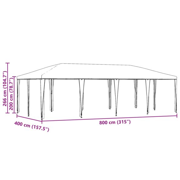 vidaXL Párty stan Antracit 800 x 400 x 266 cm Polyetylén a oceľ – Obrázok 10