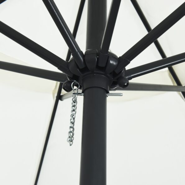 vidaXL Záhradný slnečník priemer 395x245 cm piesková biela – Obrázok 4