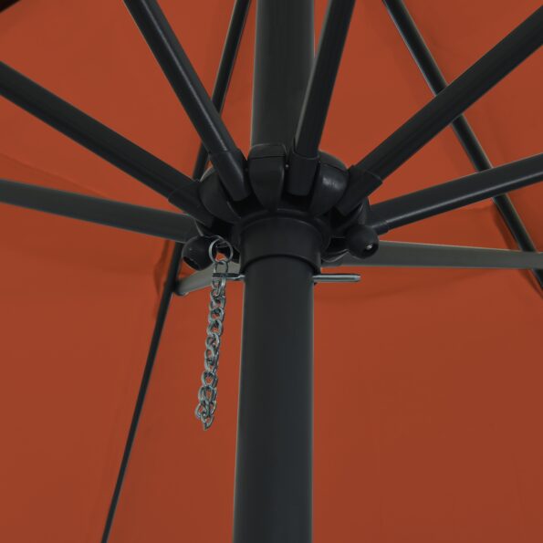 vidaXL Záhradný slnečník ø395x245 cm v spálenej oranžovej – Obrázok 4