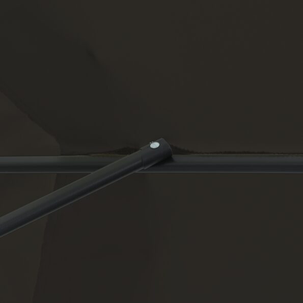 vidaXL Slnečník do záhrady ø395x245 cm Čierny – Obrázok 6