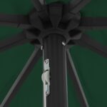 vidaXL Záhradný slnečník s LED svetlami ø395x245 cm Zelený – Obrázok 4
