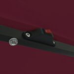 vidaXL Záhradný slnečník s LED svetlami ø395x245 cm Bordeaux červený – Obrázok 7